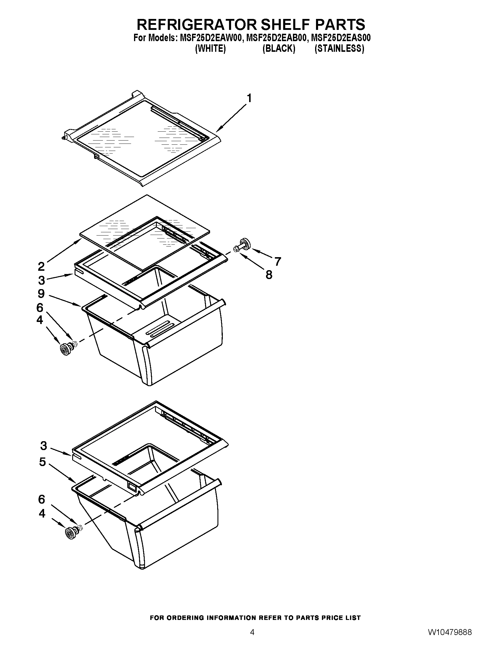 03 - REFRIGERATOR SHELF PARTS