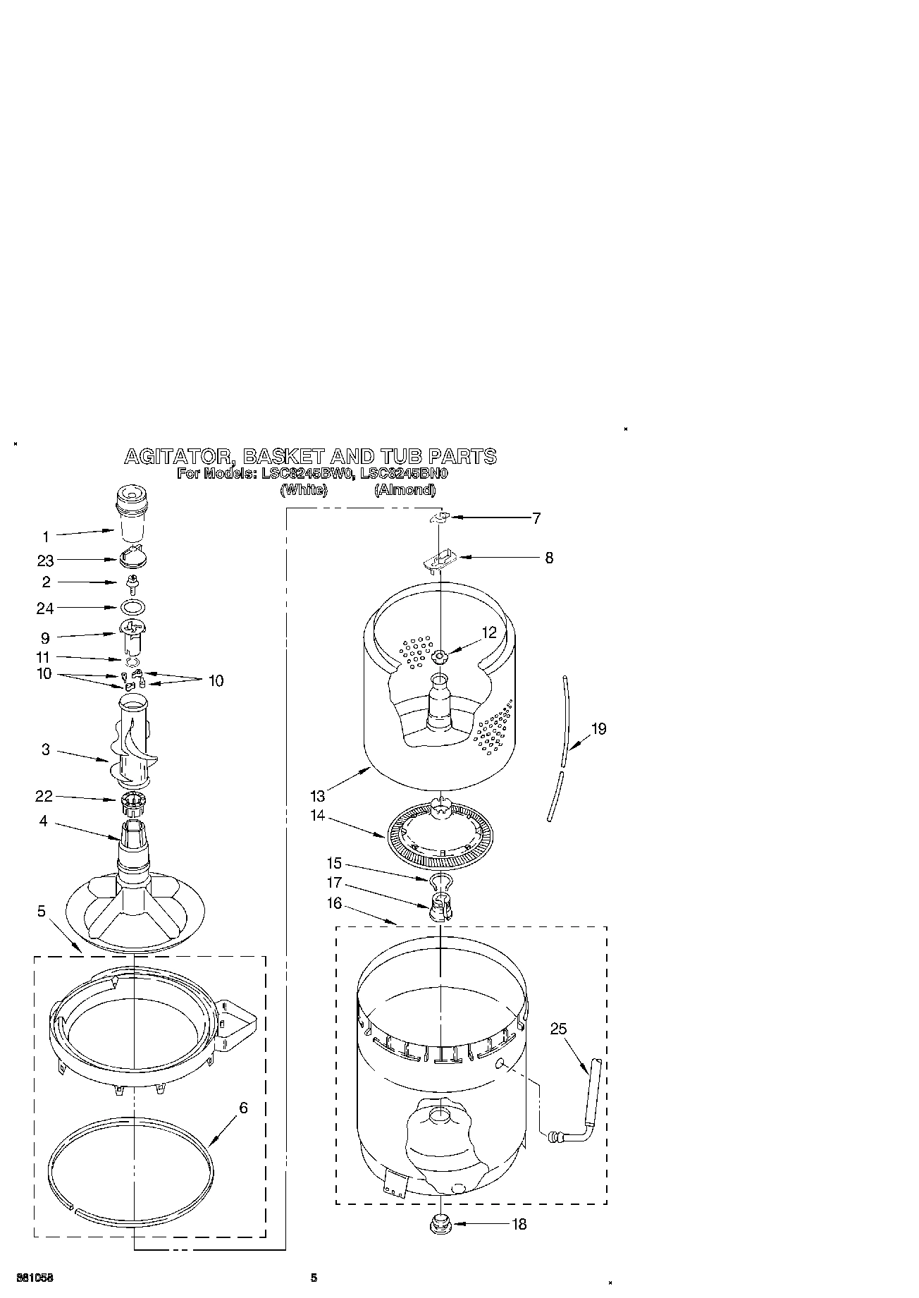 04 - AGITATOR, BASKET AND TUB