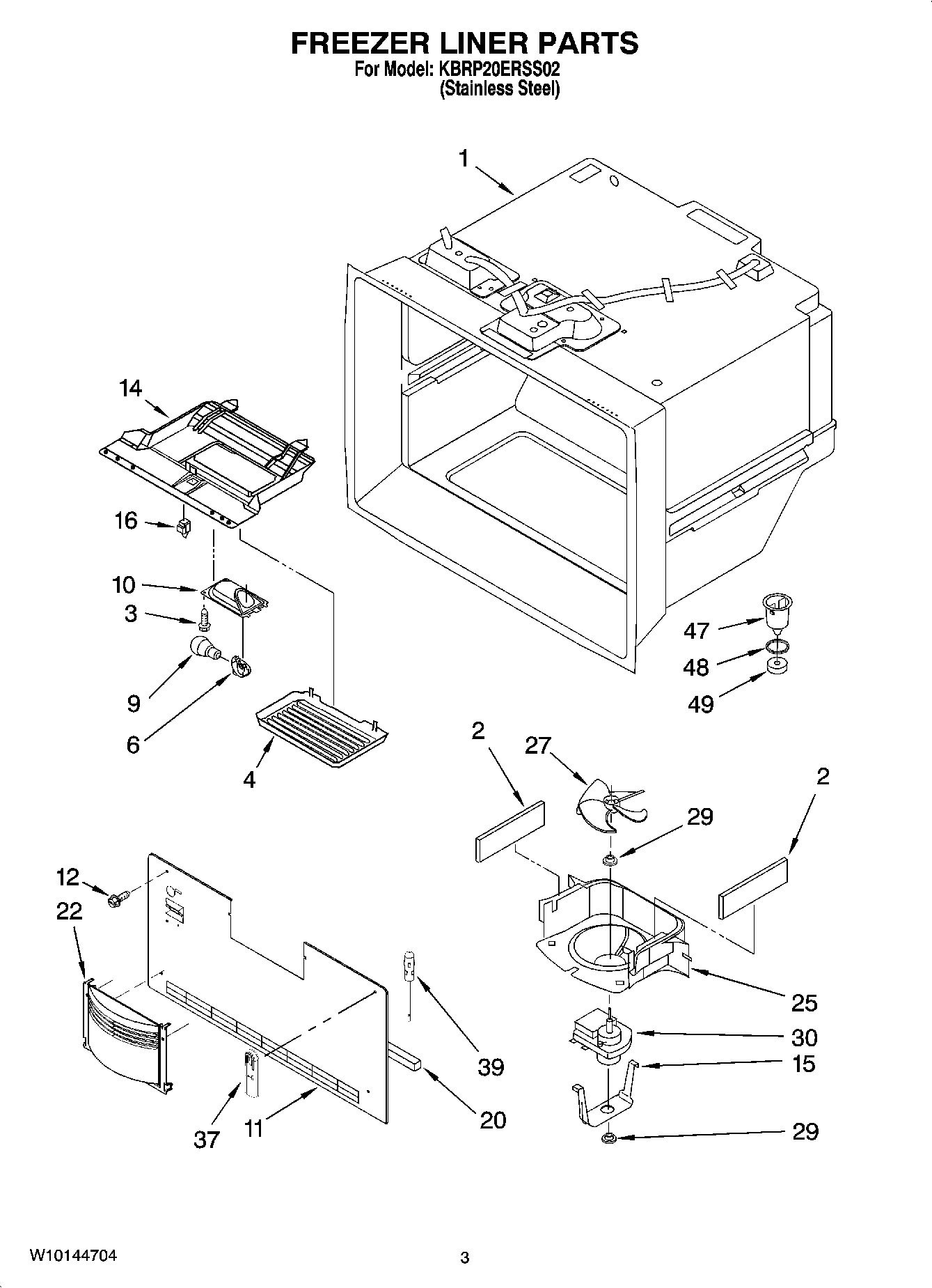 02 - FREEZER LINER PARTS