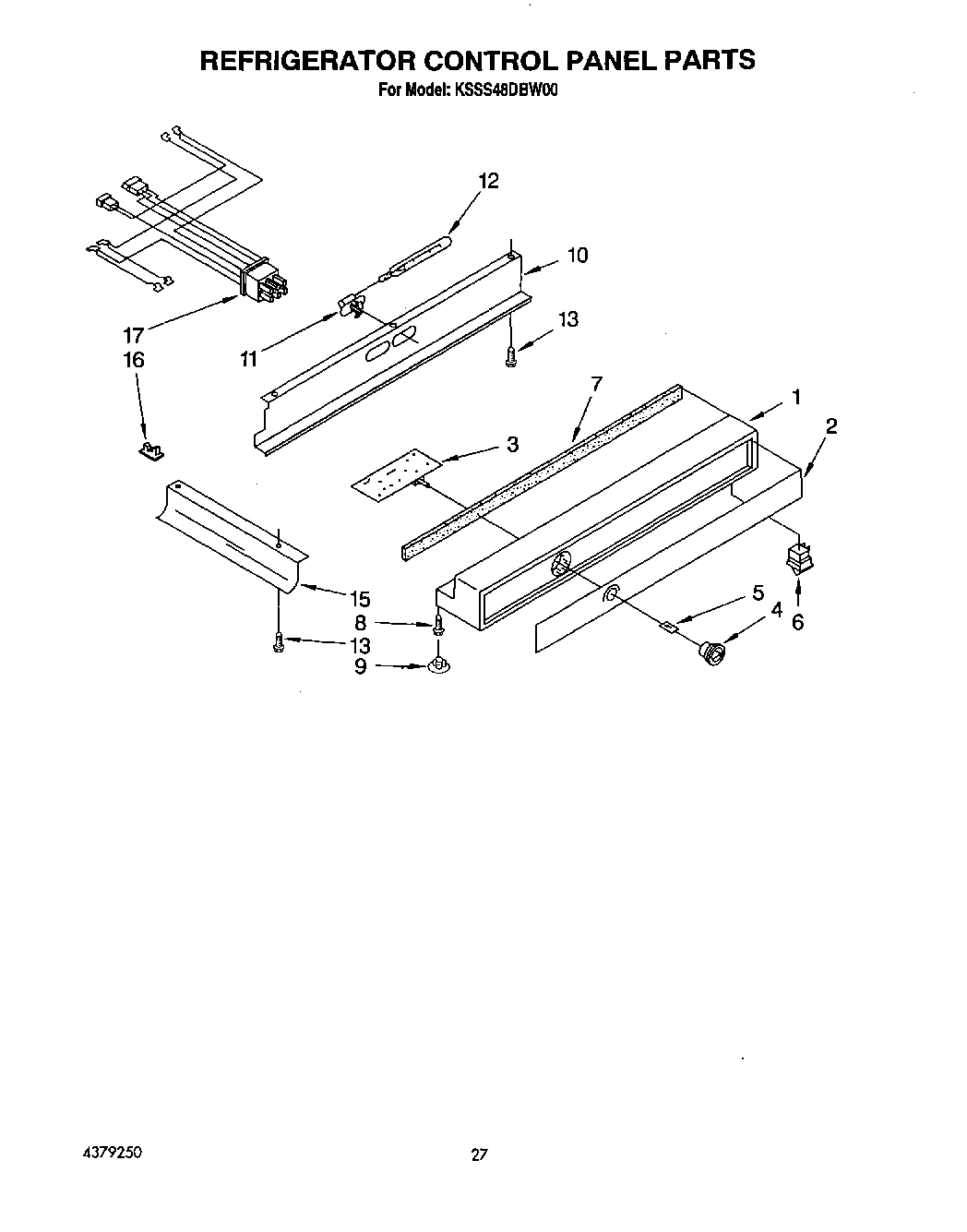 16 - REFRIGERATOR CONTROL PANEL