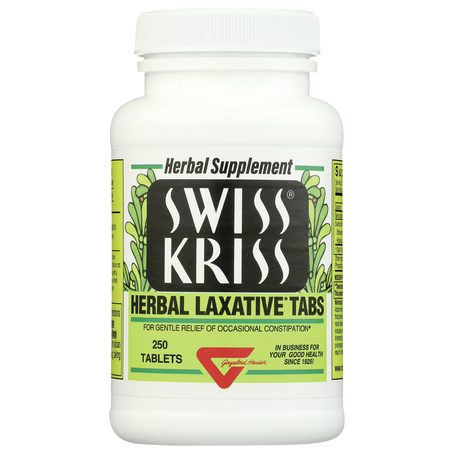 0746404 Natural Swiss Kriss Herbal Laxative - 250 Tablets