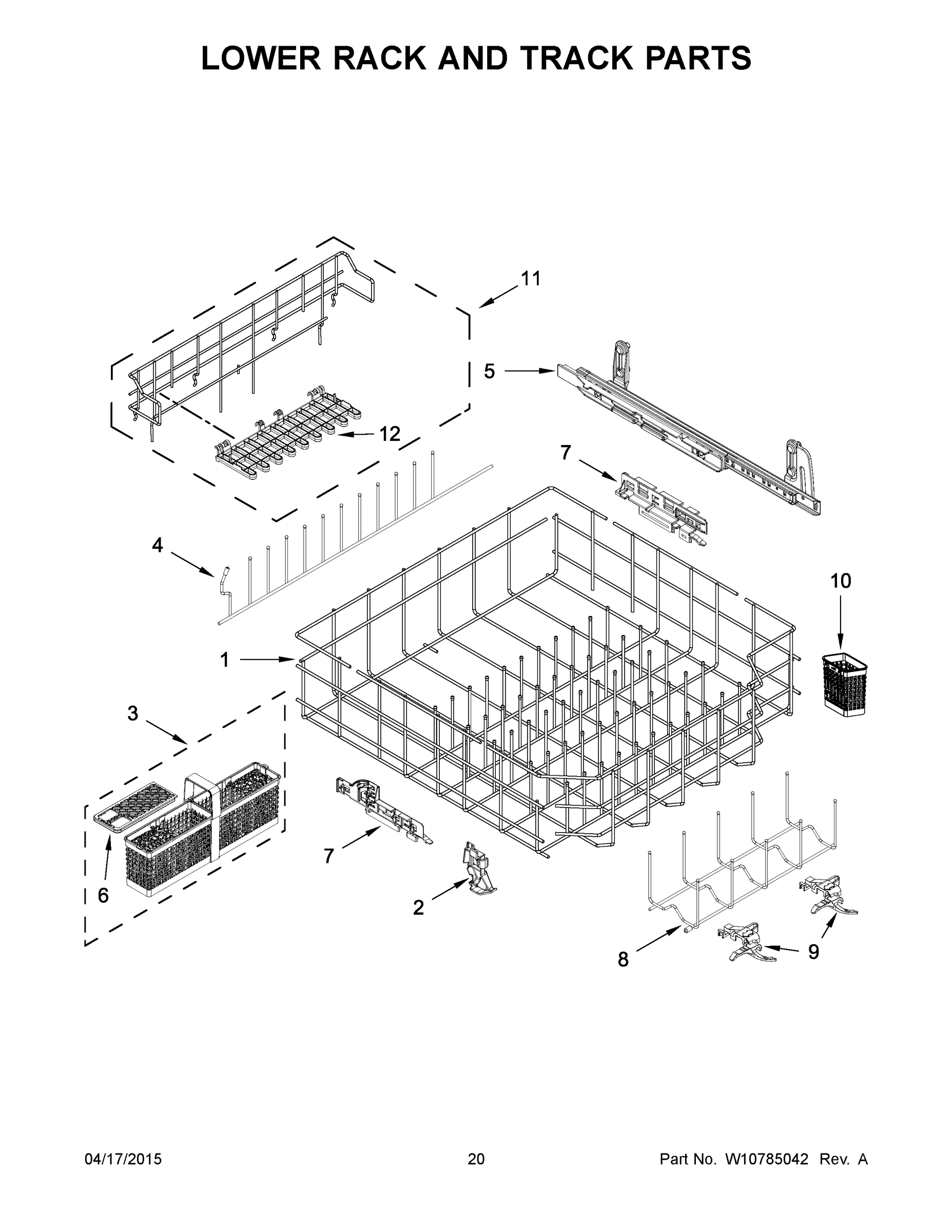 11 - LOWER RACK AND TRACK PARTS