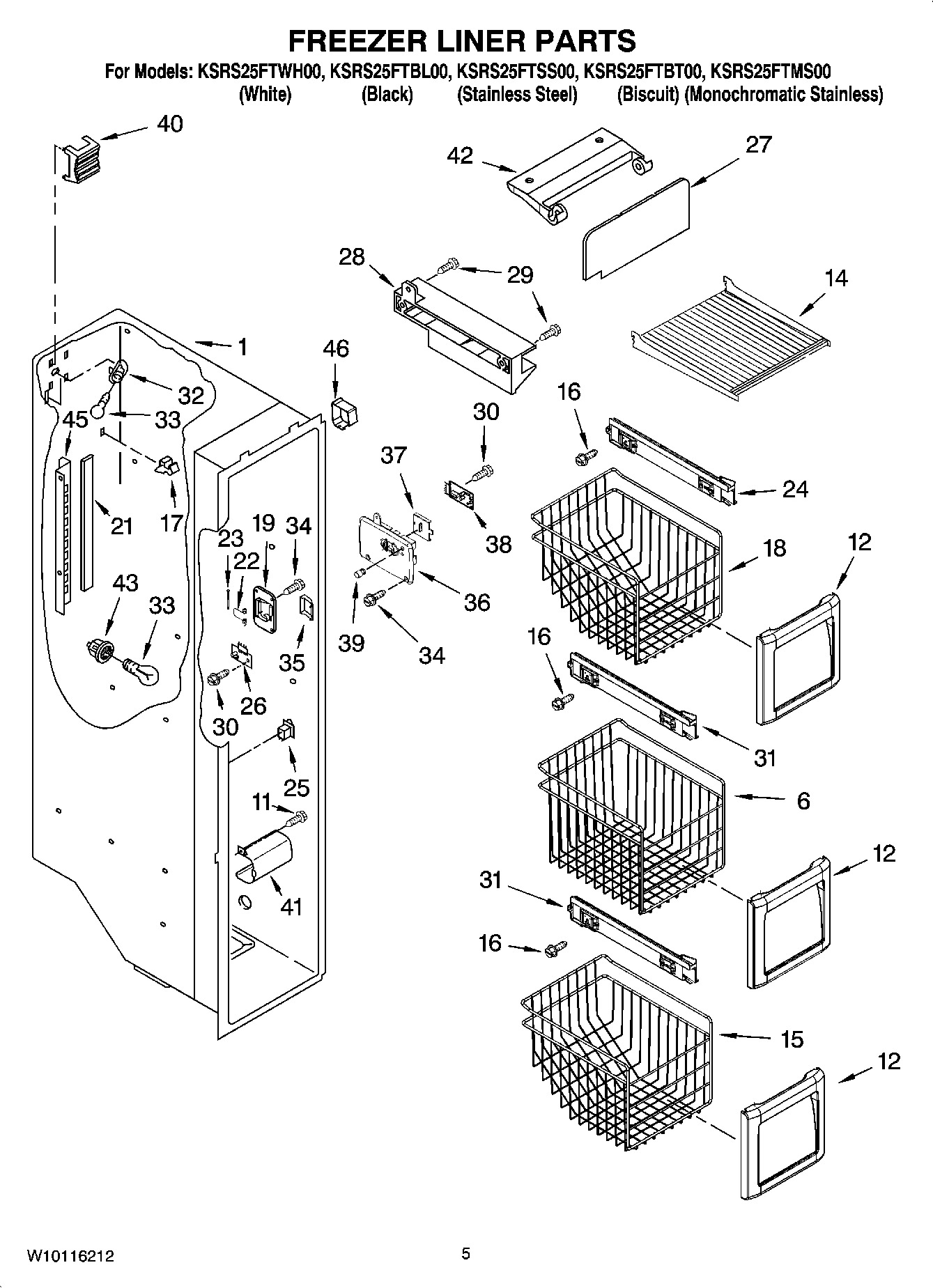 04 - FREEZER LINER PARTS