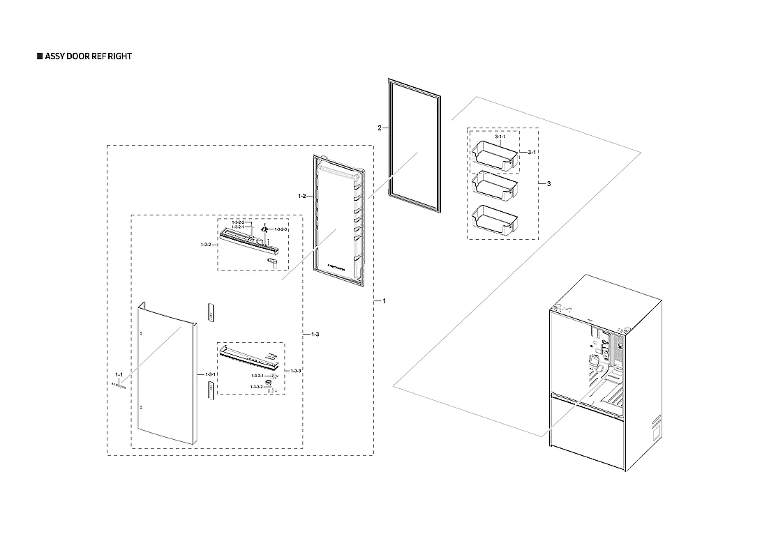 Right Refrigerator Door Parts