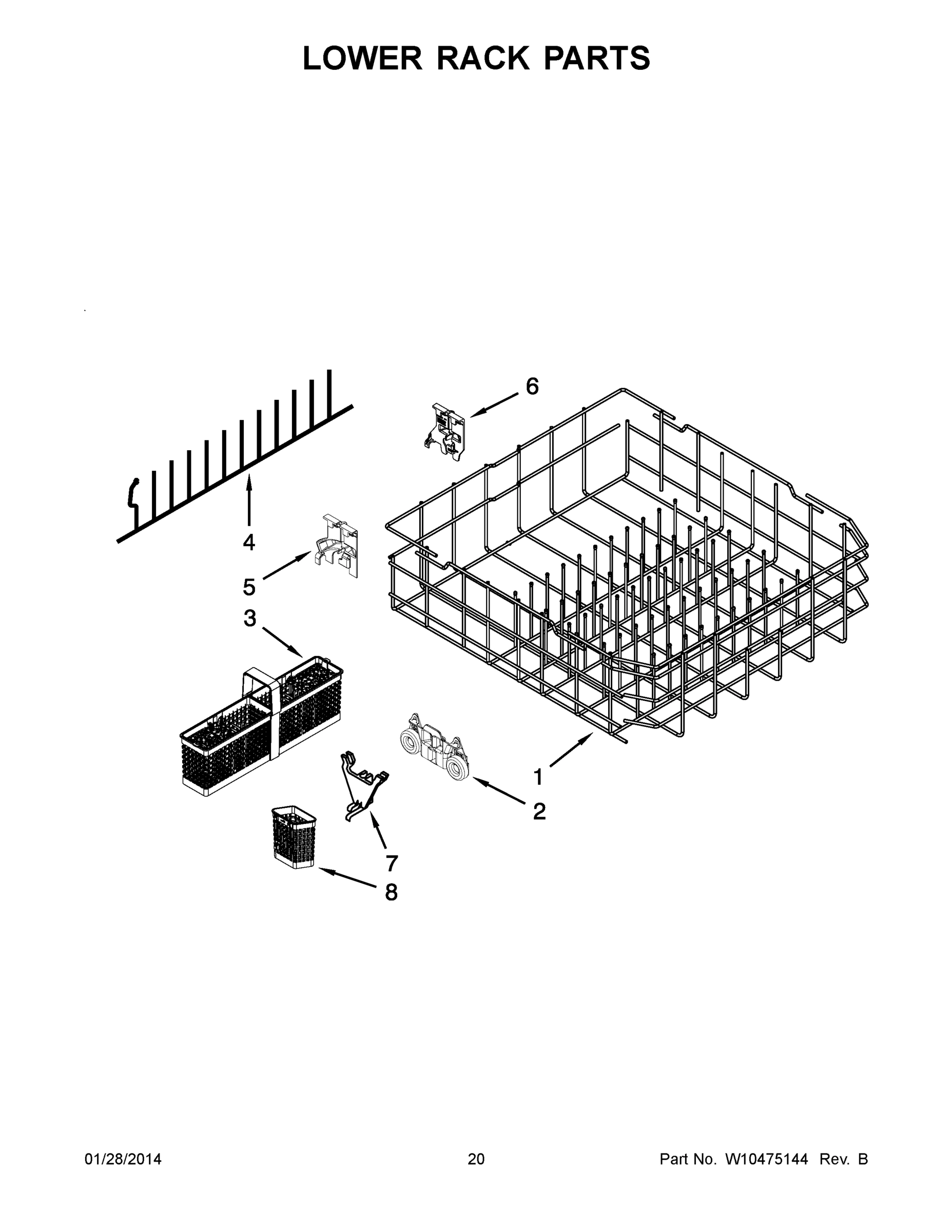 11 - LOWER RACK PARTS