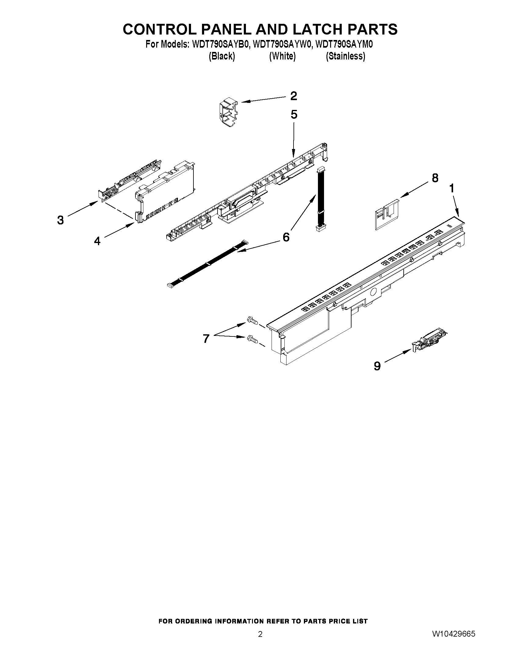02 - CONTROL PANEL AND LATCH PARTS