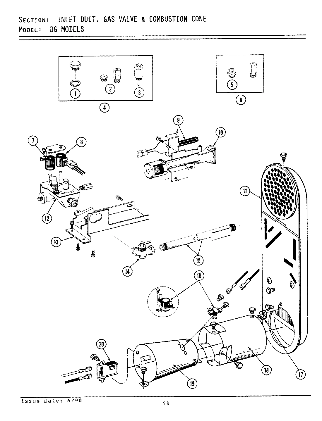 06 - INLET DUCT, GAS VALVE & COMBUSTION CONE