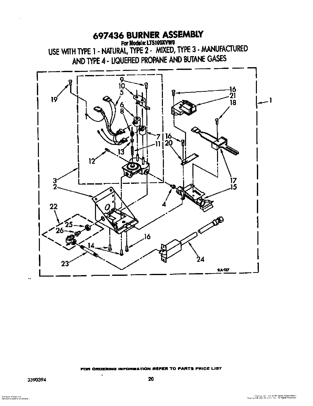 17 - 697436 BURNER ASSEMBLY