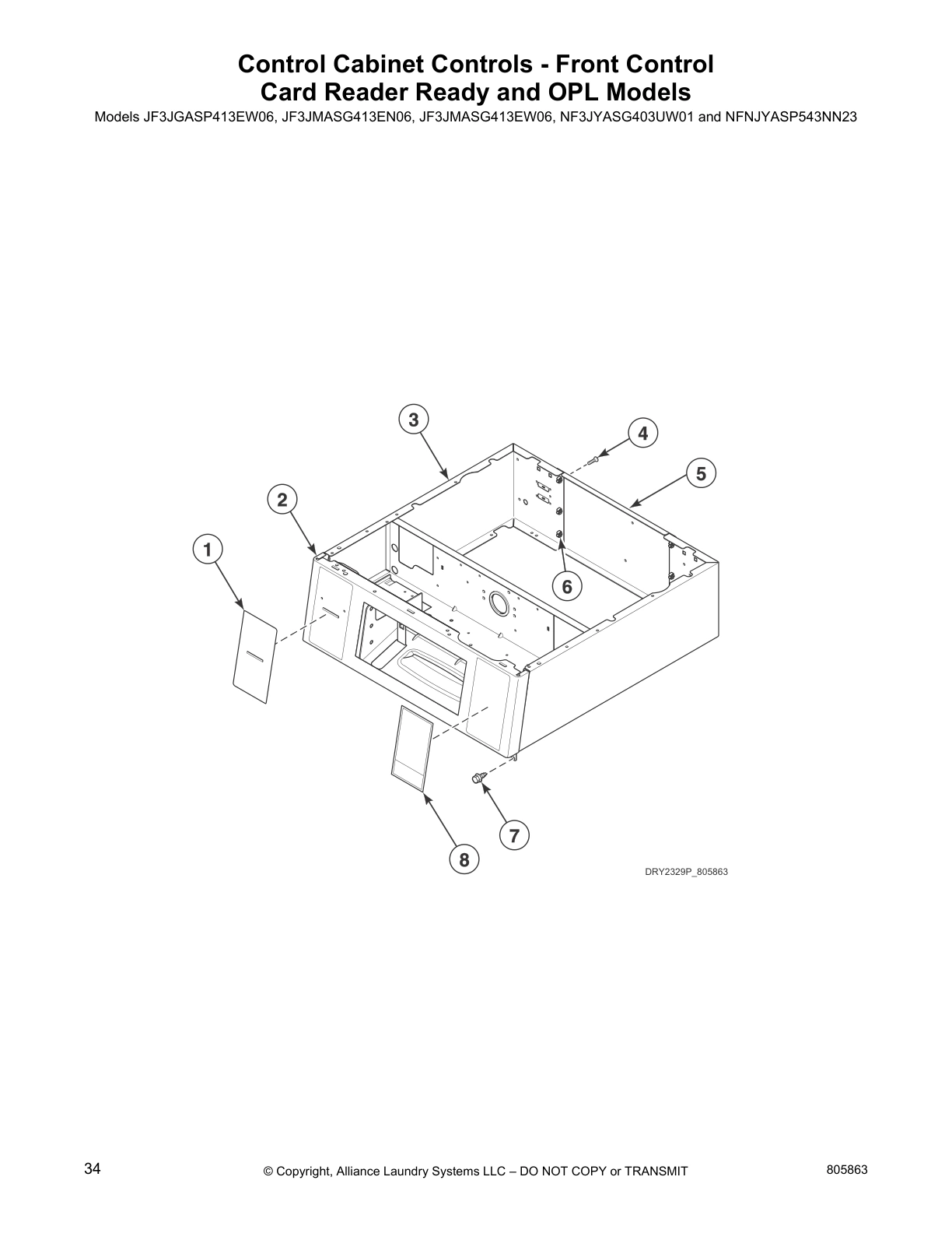 Control Cabinet Controls - Front Control
Card Reader Ready and OPL Models