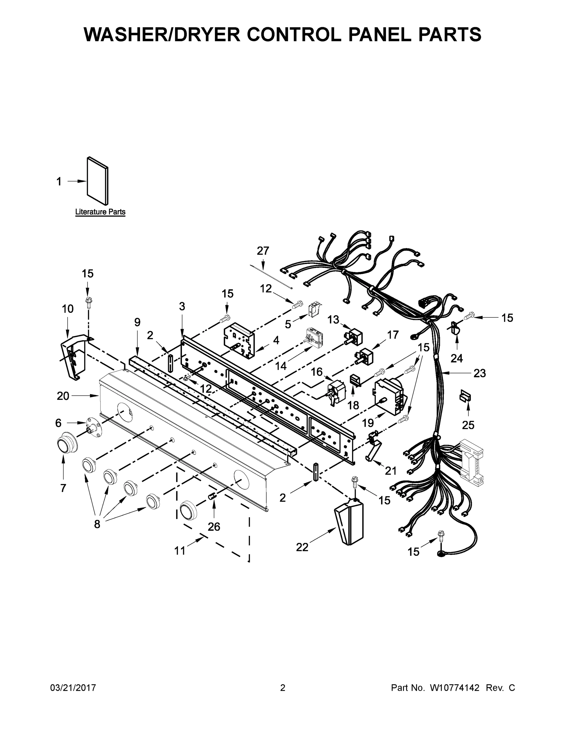 02 - WASHER/DRYER CONTROL PANEL PARTS