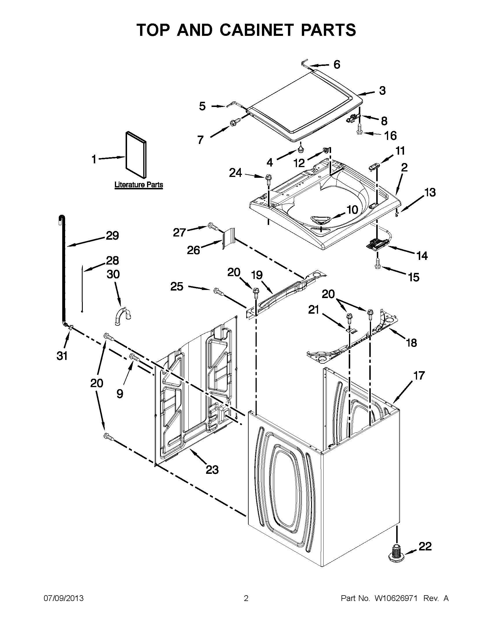 01 - TOP AND CABINET PARTS