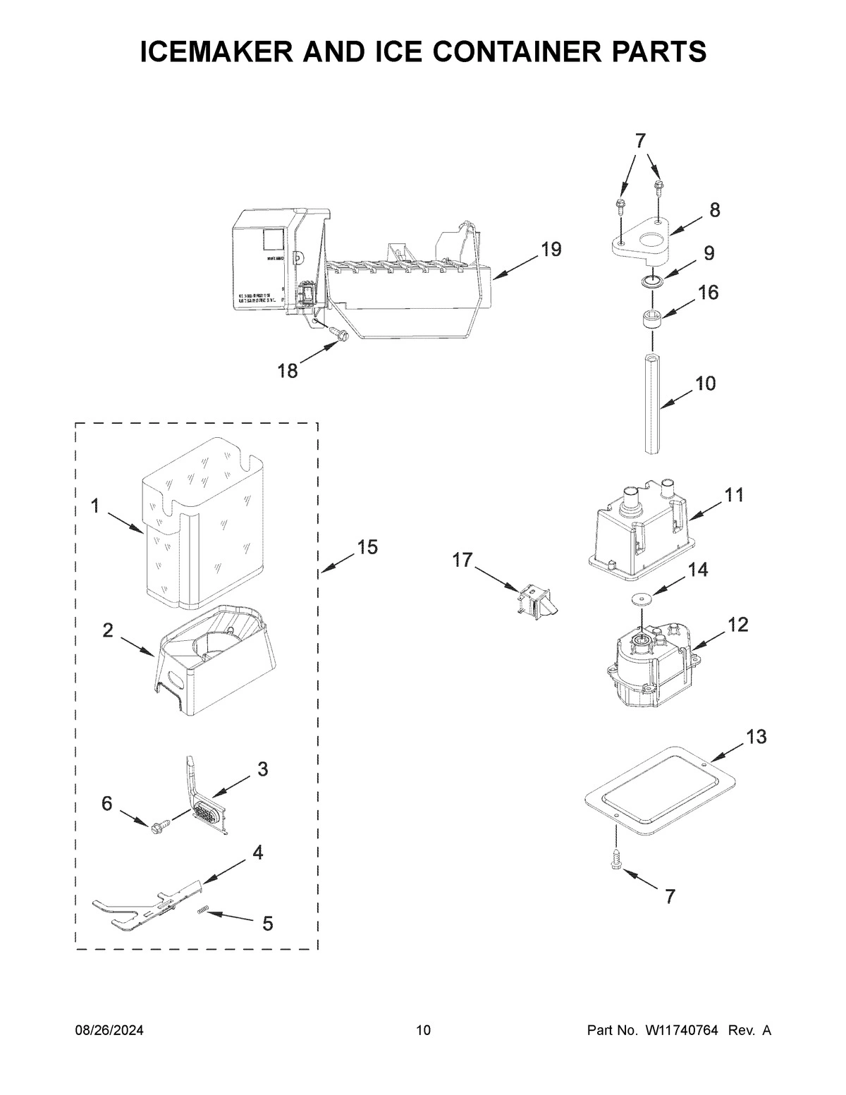 06 - ICEMAKER AND ICE CONTAINER PARTS