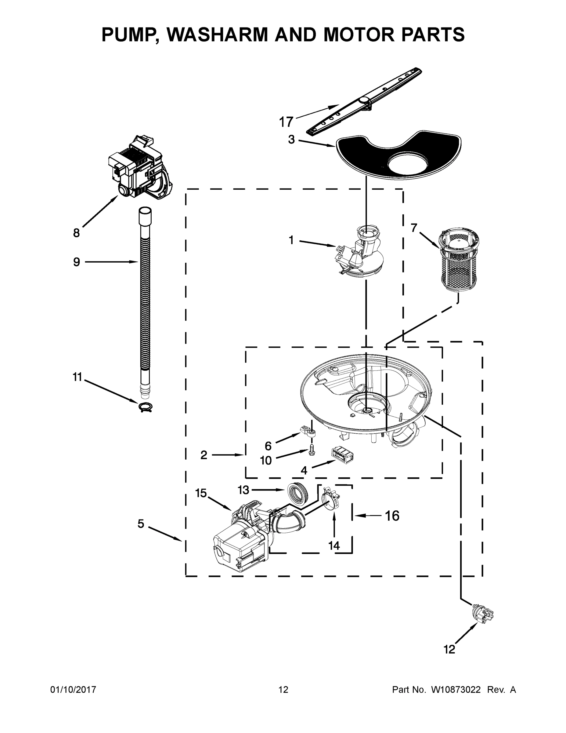 07 - PUMP, WASHARM AND MOTOR PARTS