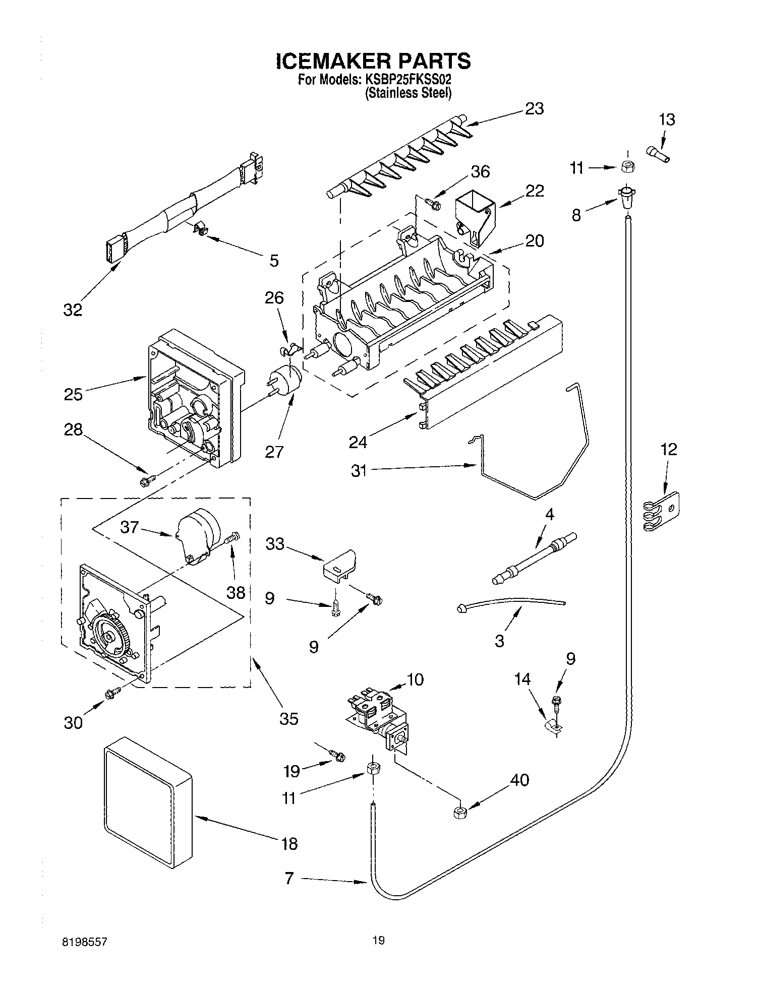 12 - ICEMAKER PARTS, PARTS NOT ILLUSTRATED