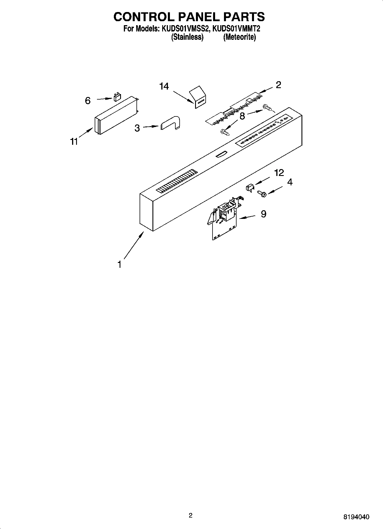 02 - CONTROL PANEL PARTS