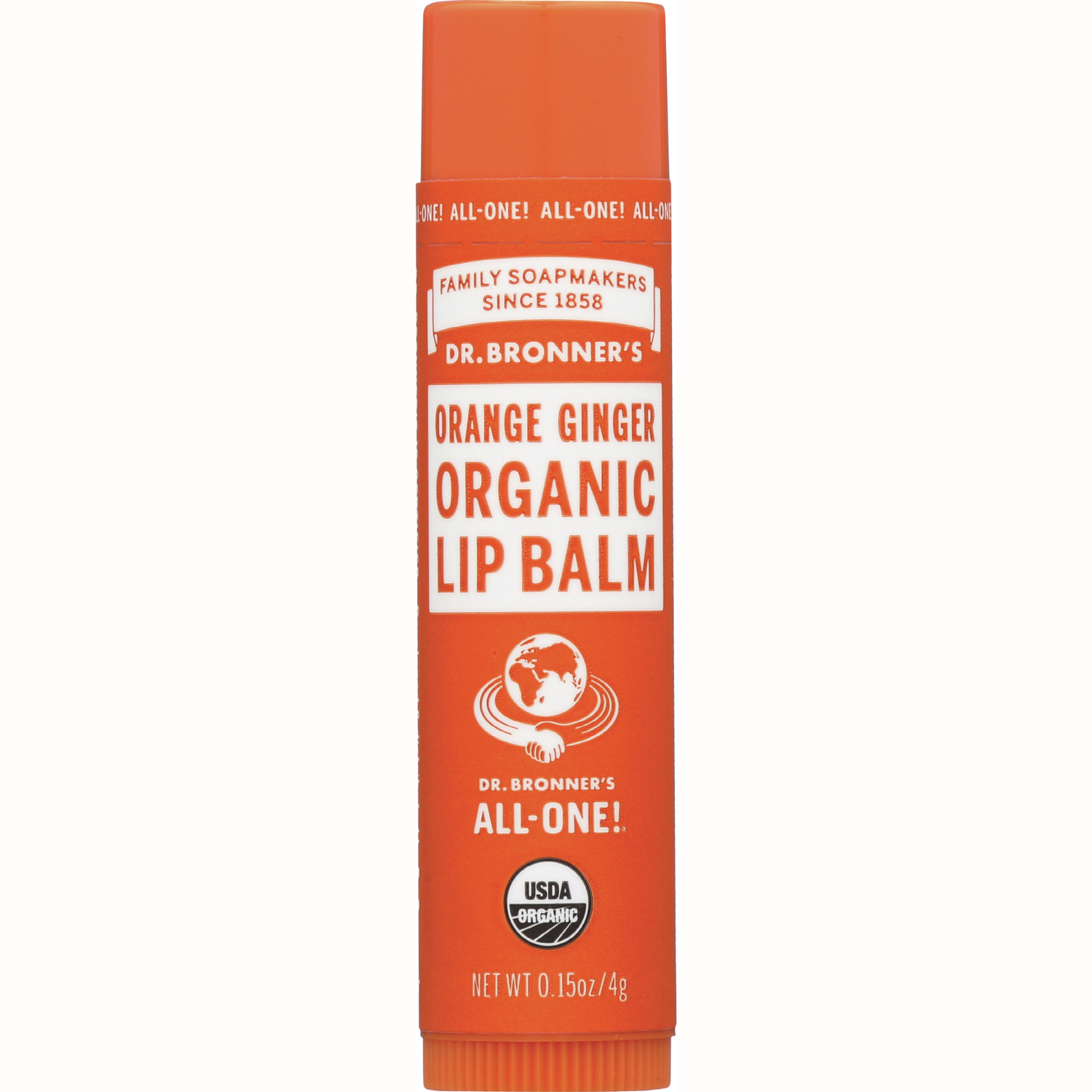 Dr. Bronner's Orange Ginger Organic Lip Balm | 0.15 oz Balm