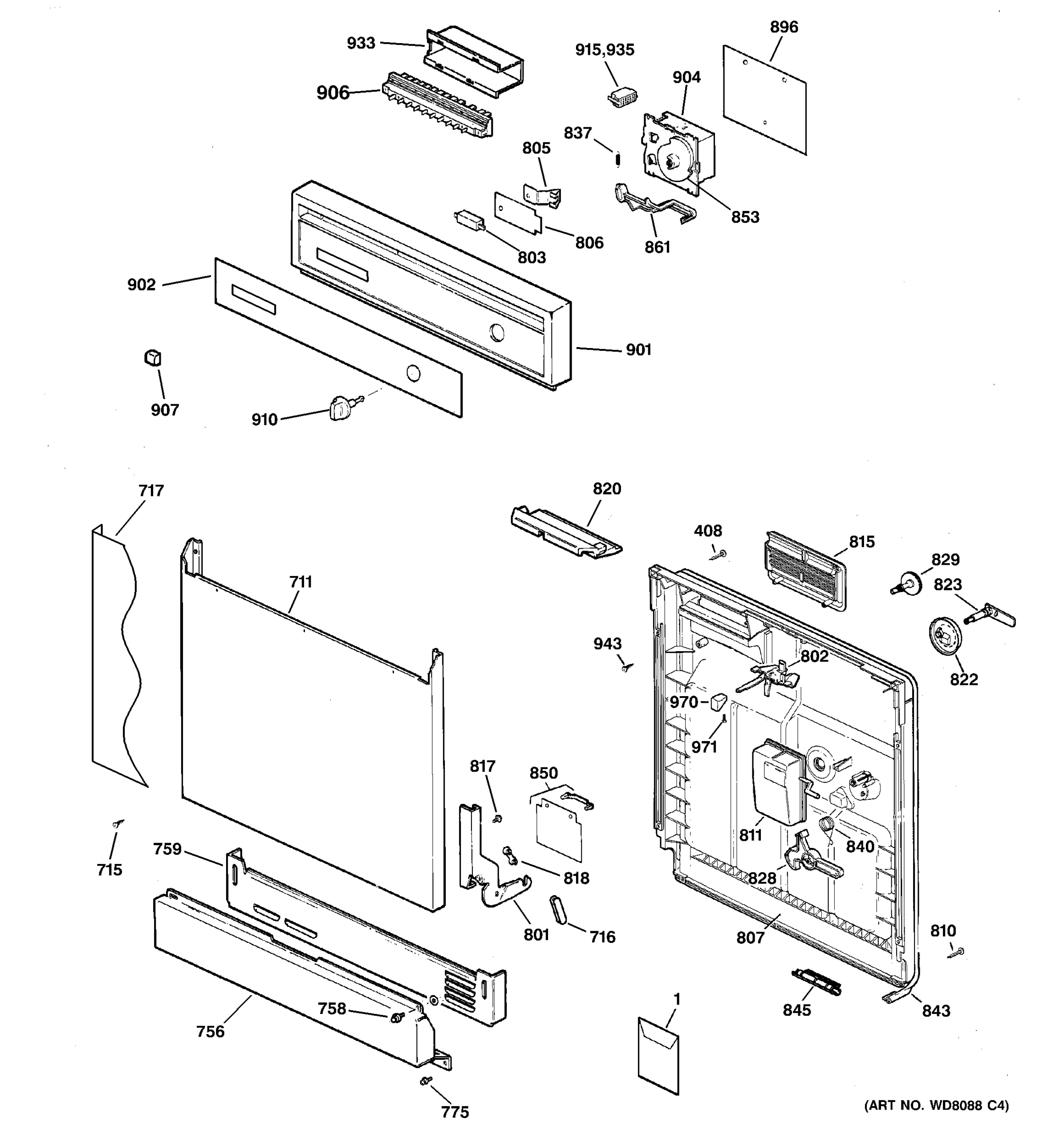 ESCUTCHEON & DOOR ASSEMBLY