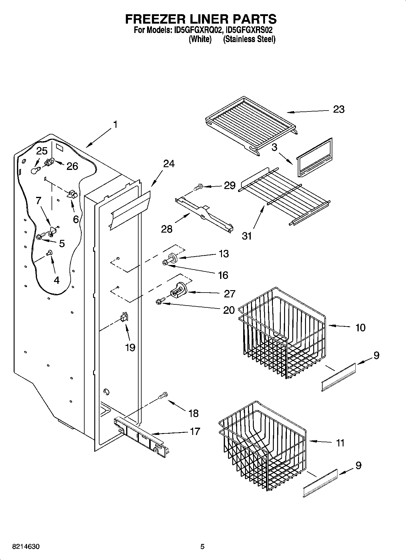 04 - FREEZER LINER PARTS