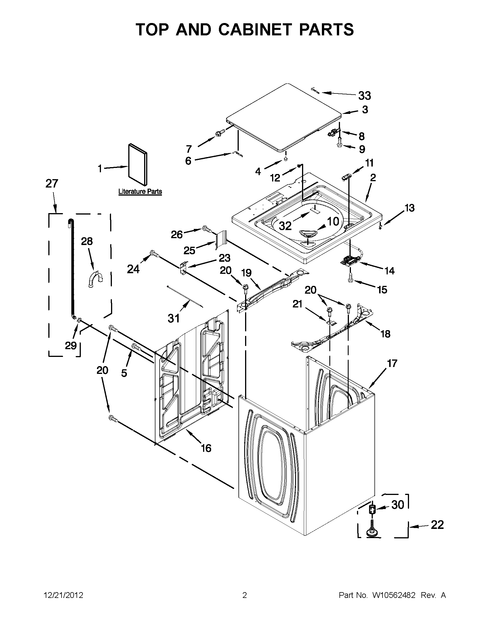 01 - TOP AND CABINET PARTS
