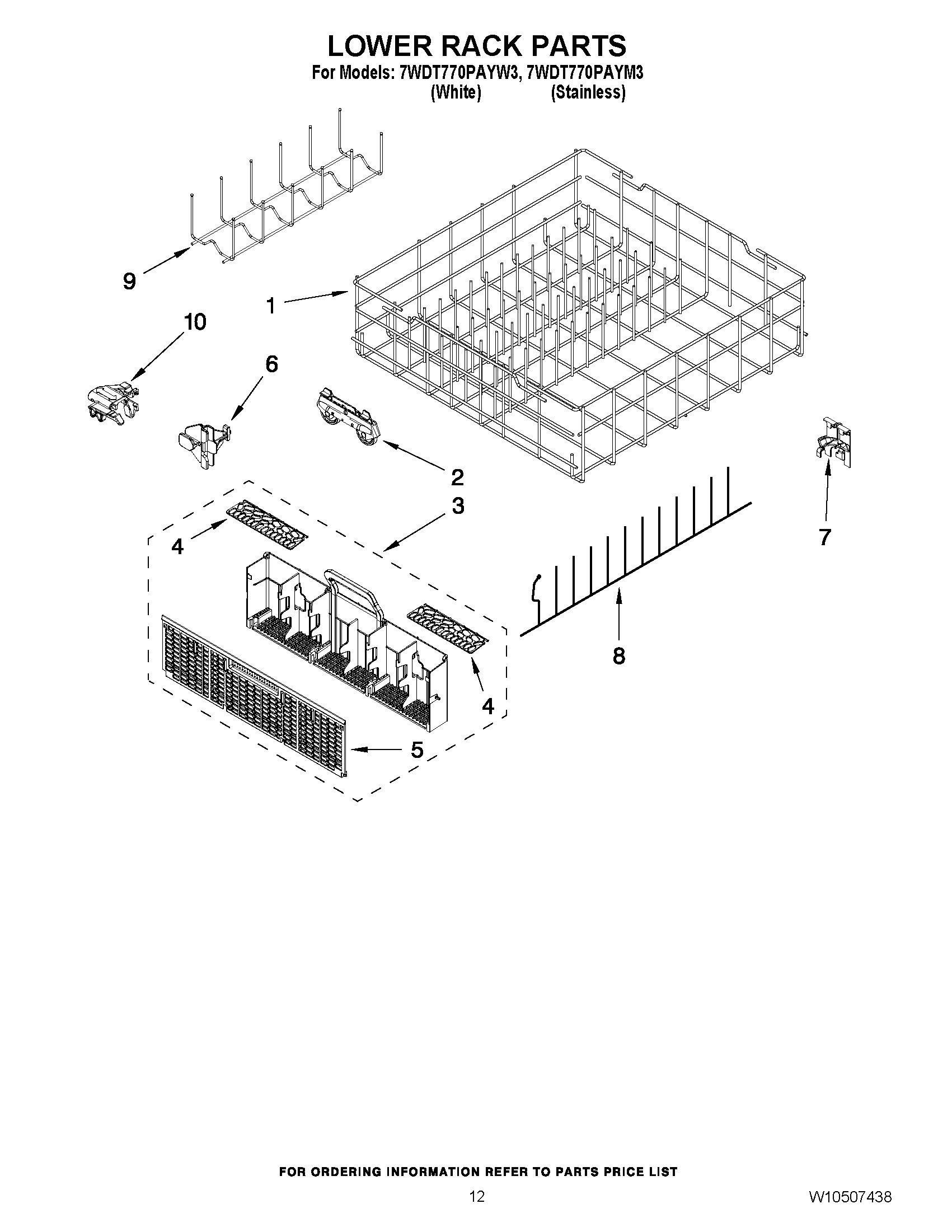 10 - LOWER RACK PARTS