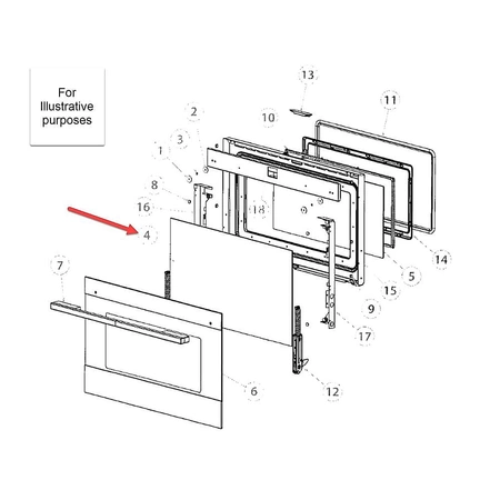 574724P Fisher & Paykel Cooking Glass Door Mi