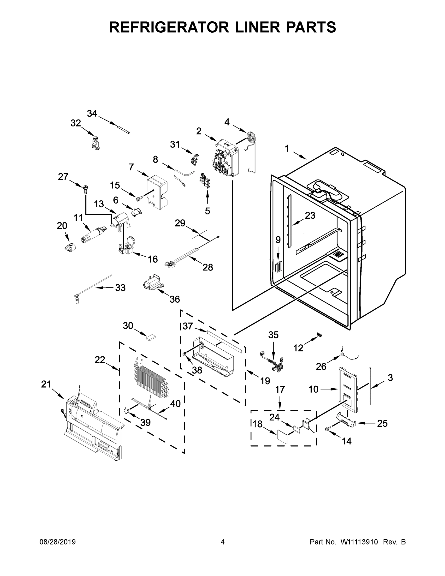 03 - REFRIGERATOR LINER PARTS