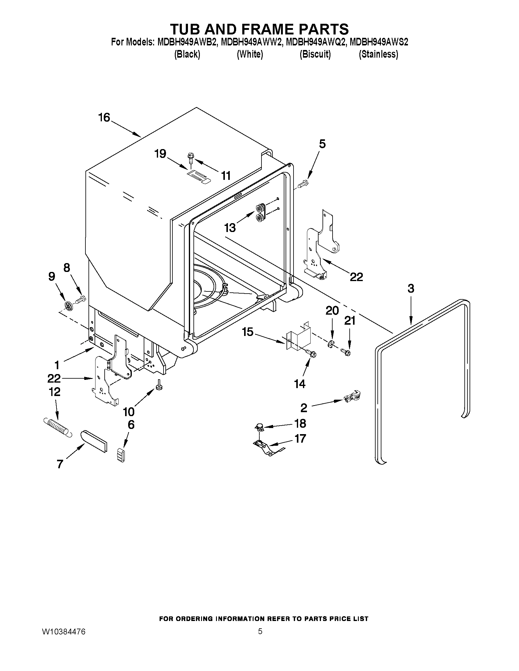 05 - TUB AND FRAME PARTS