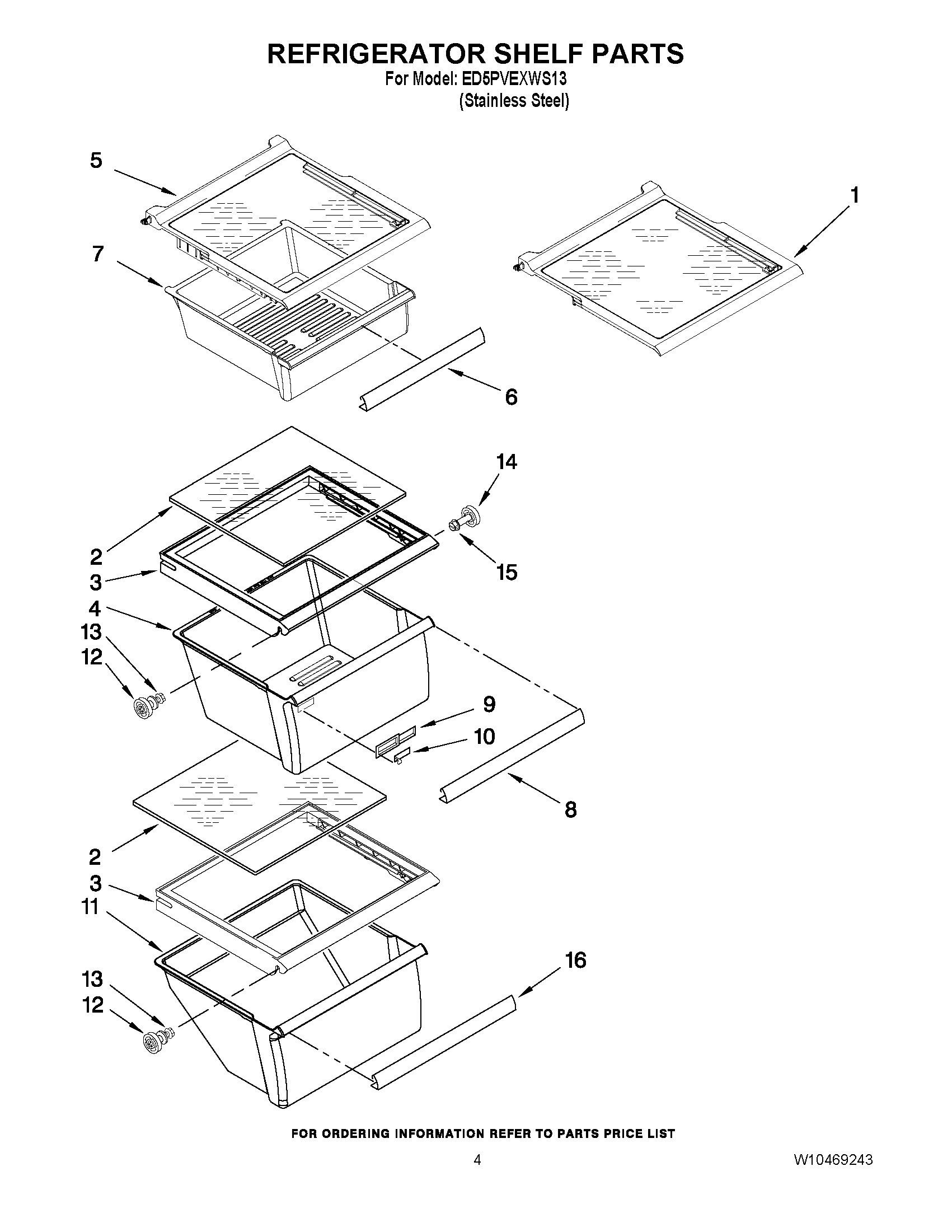 03 - REFRIGERATOR SHELF PARTS