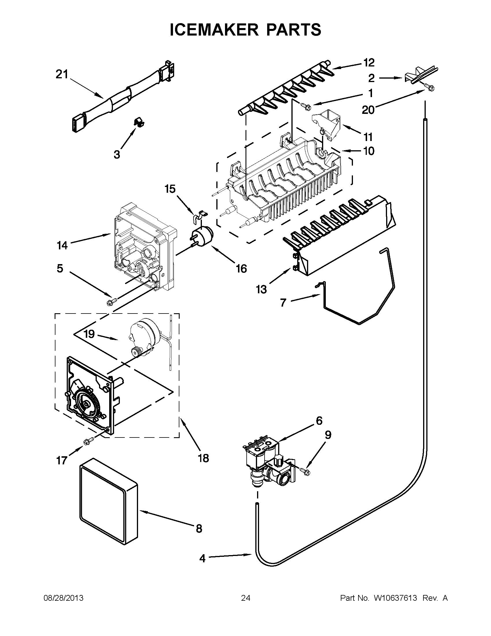 13 - ICEMAKER PARTS