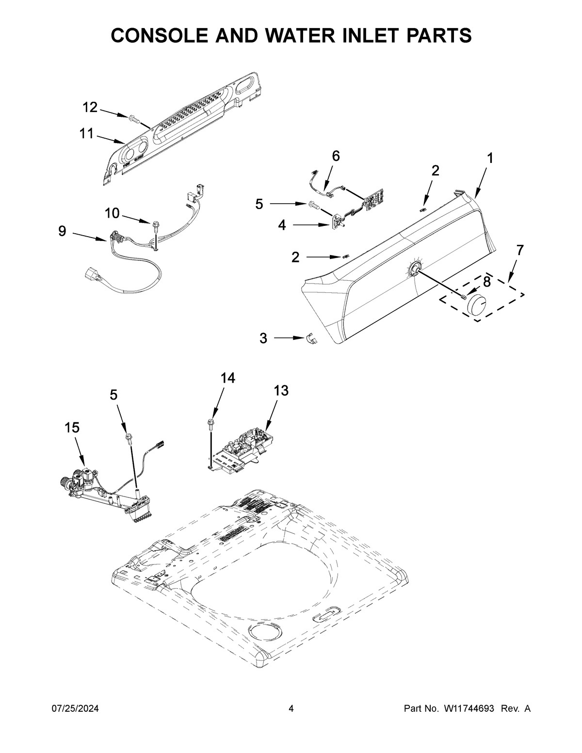 03 - CONSOLE AND WATER INLET PARTS