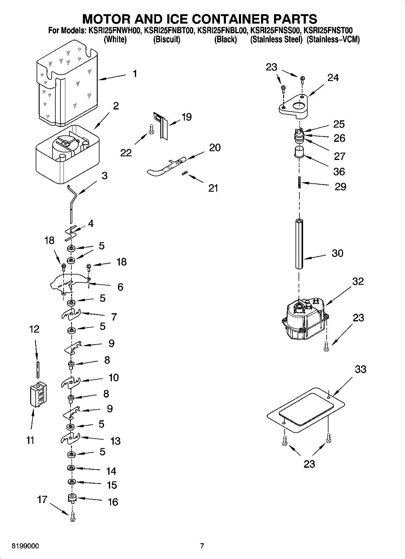 05 - MOTOR AND ICE CONTAINER PARTS