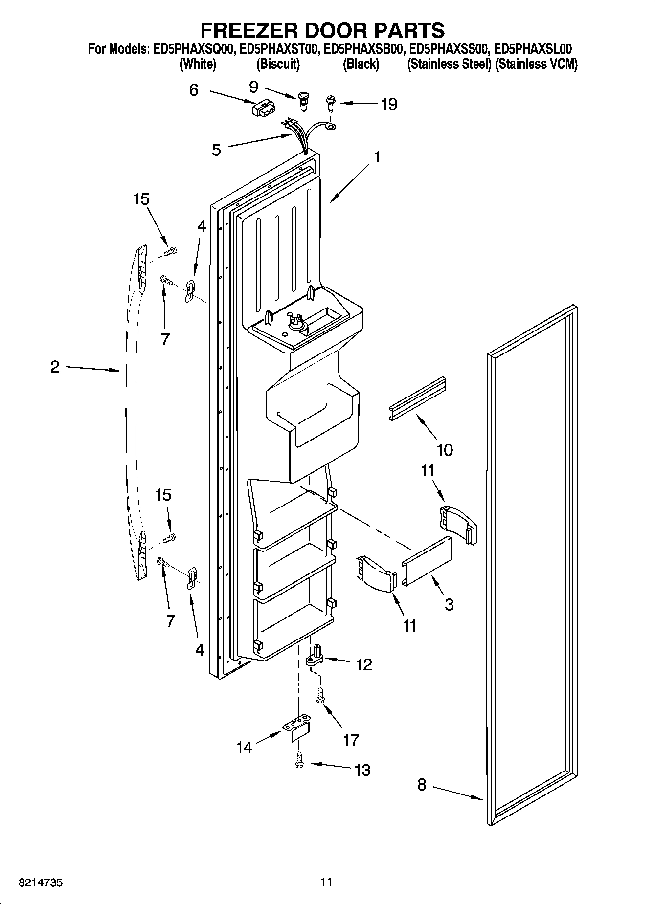 07 - FREEZER DOOR PARTS