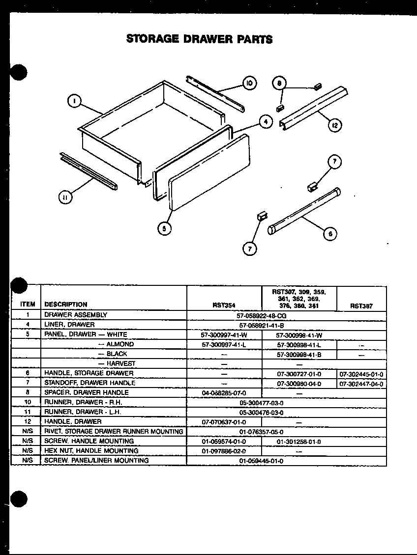 08 - STORAGE DRAWER PARTS