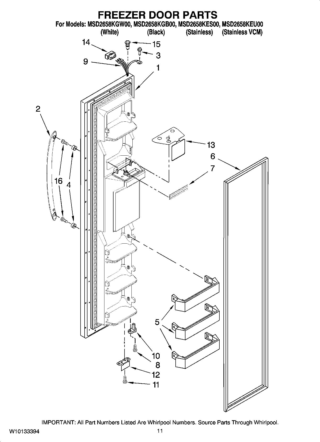 07 - FREEZER DOOR PARTS