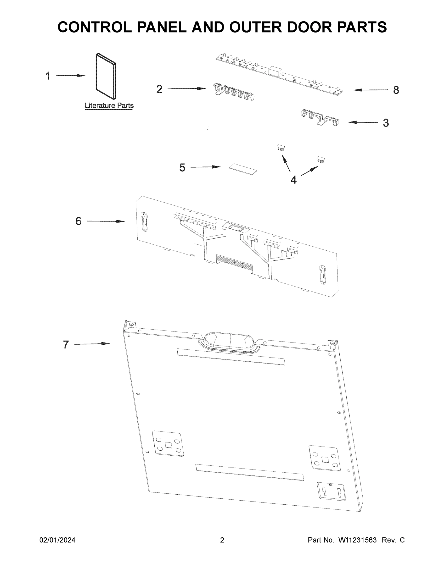 02 - CONTROL PANEL AND OUTER DOOR PARTS