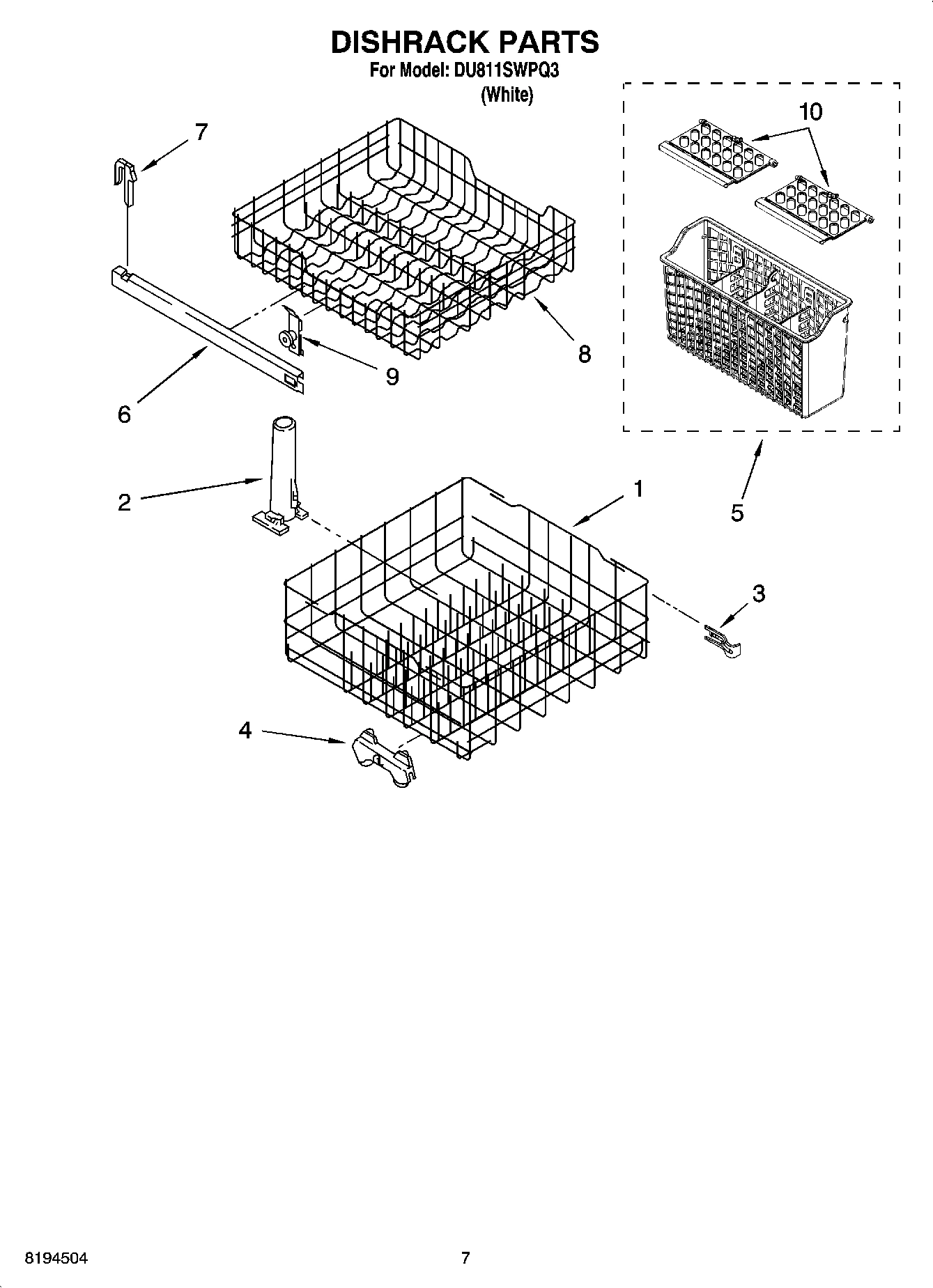 06 - DISHRACK PARTS, OPTIONAL PARTS (NOT INCLUDED)