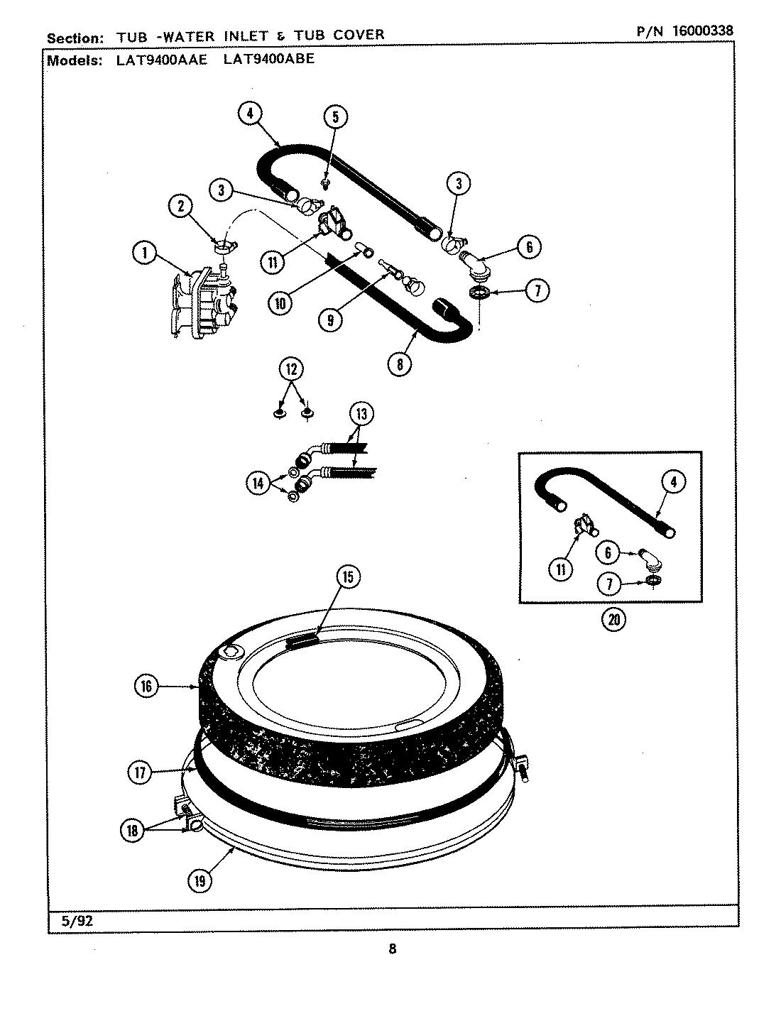 09 - TUB-WATER INLET & TUB COVER