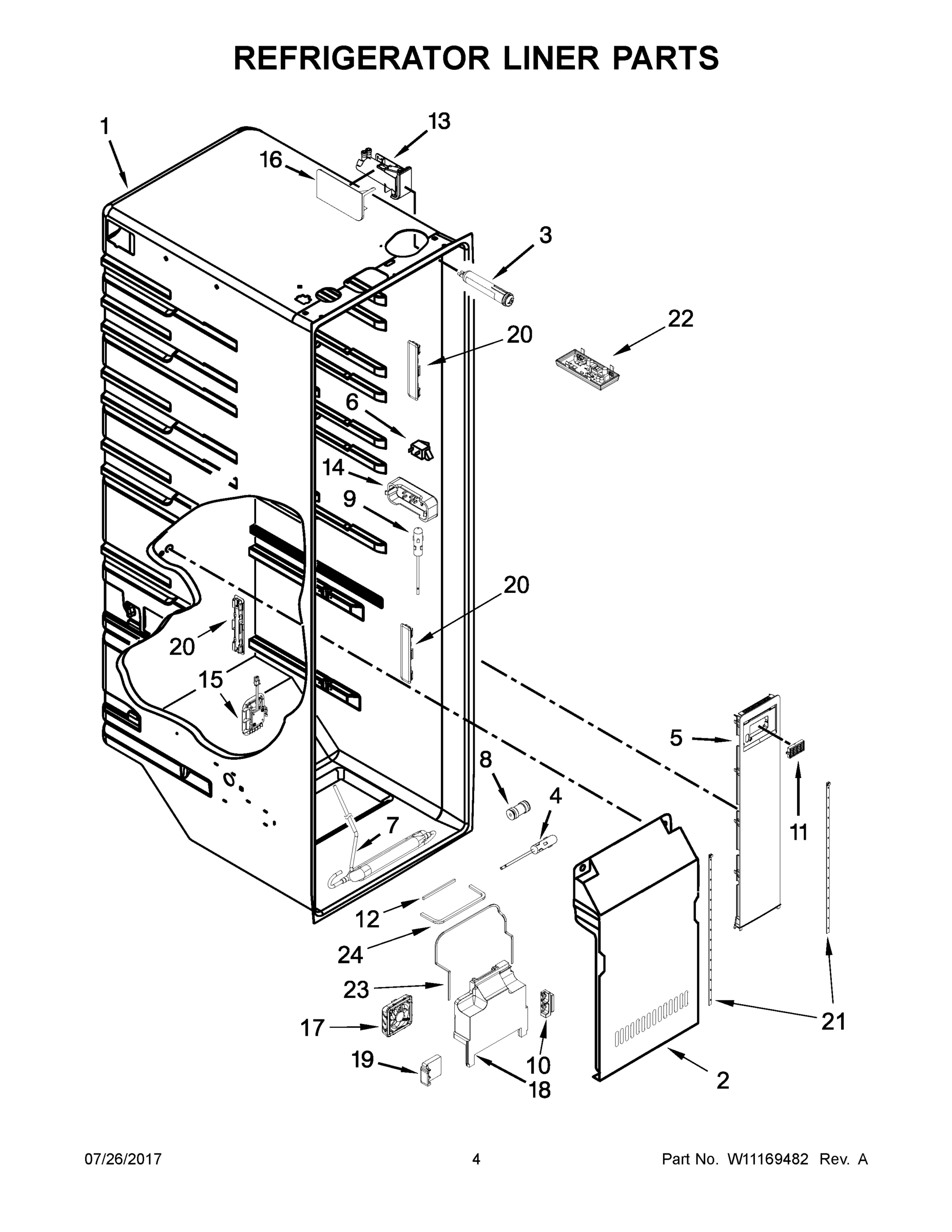 03 - REFRIGERATOR LINER PARTS