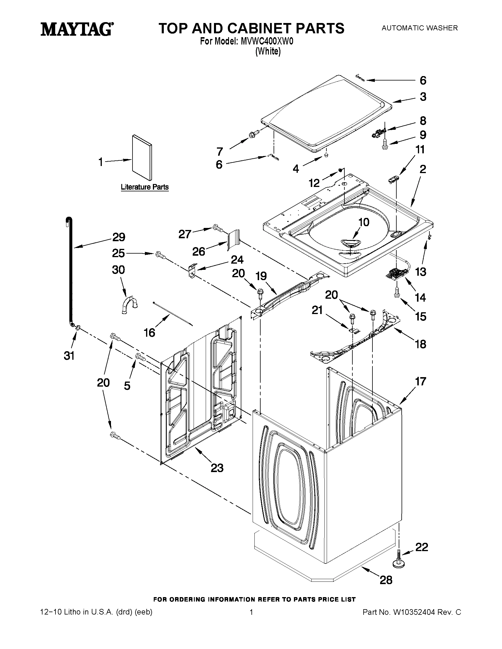 01 - TOP AND CABINET PARTS