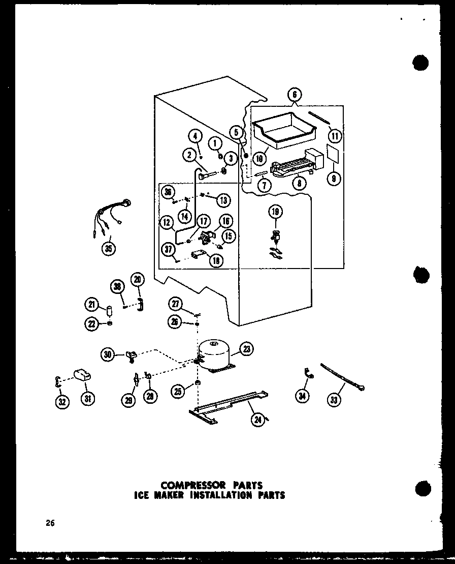 02 - COMP PARTS ICE MAKER INSTALLATION PARTS