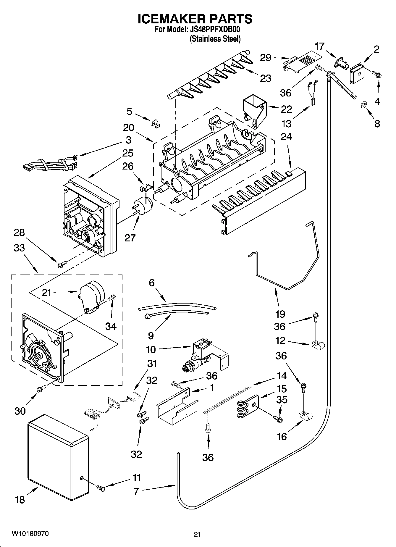 13 - ICEMAKER PARTS