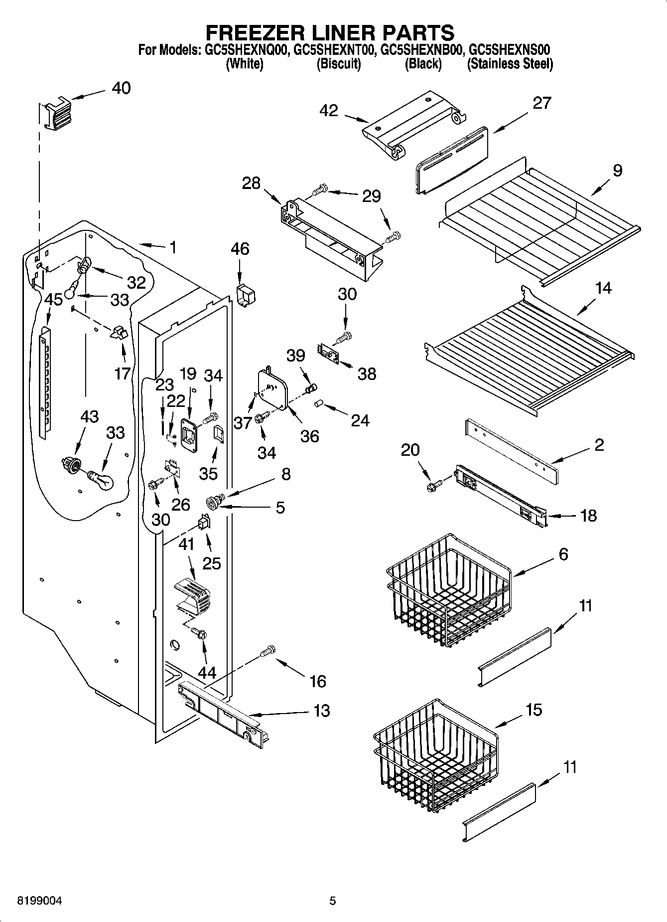 04 - FREEZER LINER PARTS