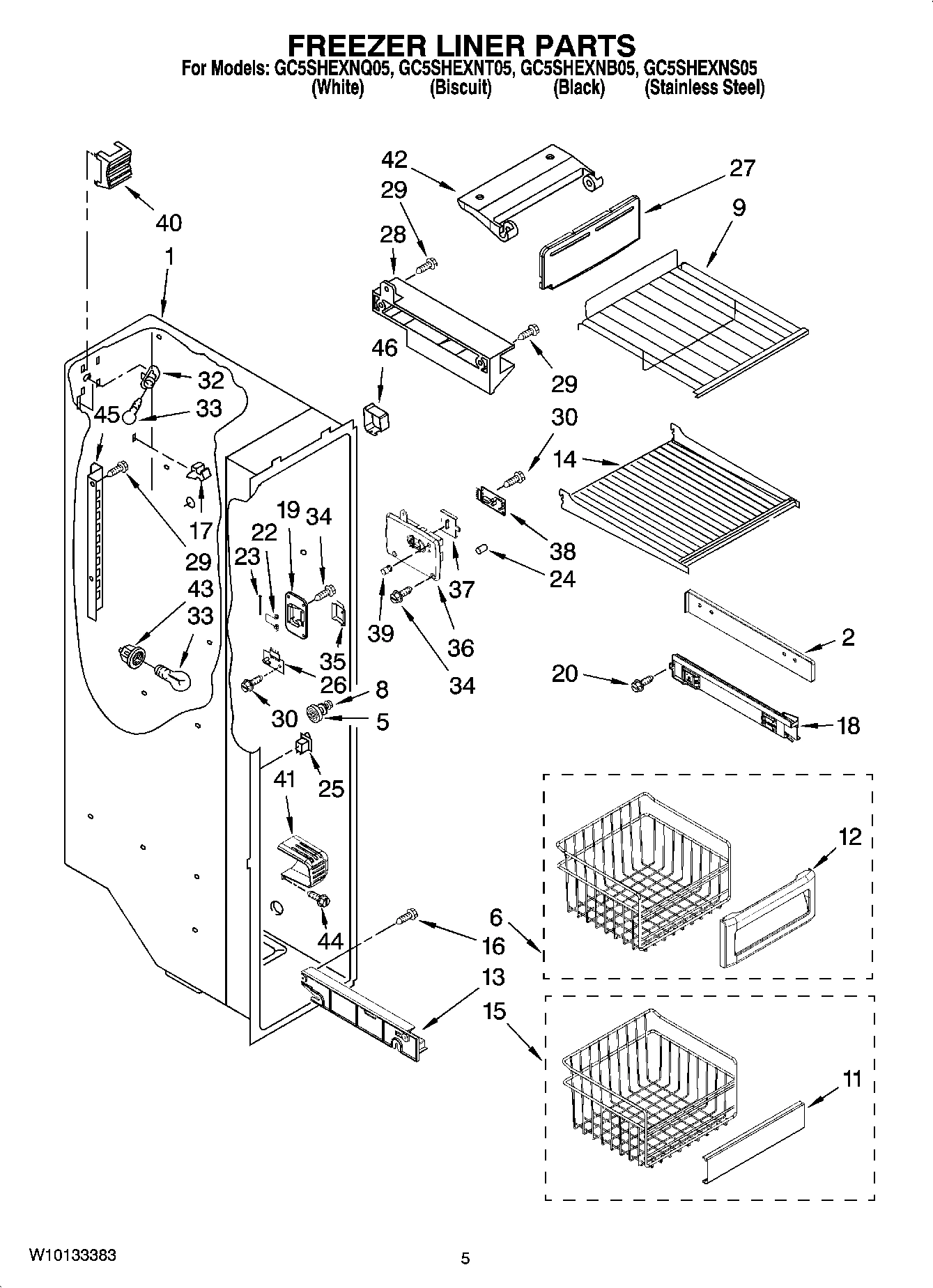 04 - FREEZER LINER PARTS