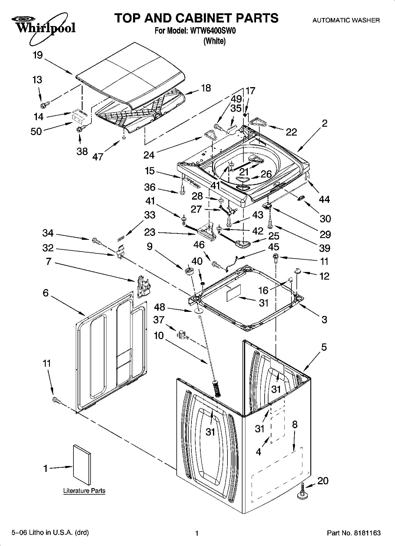01 - TOP AND CABINET PARTS