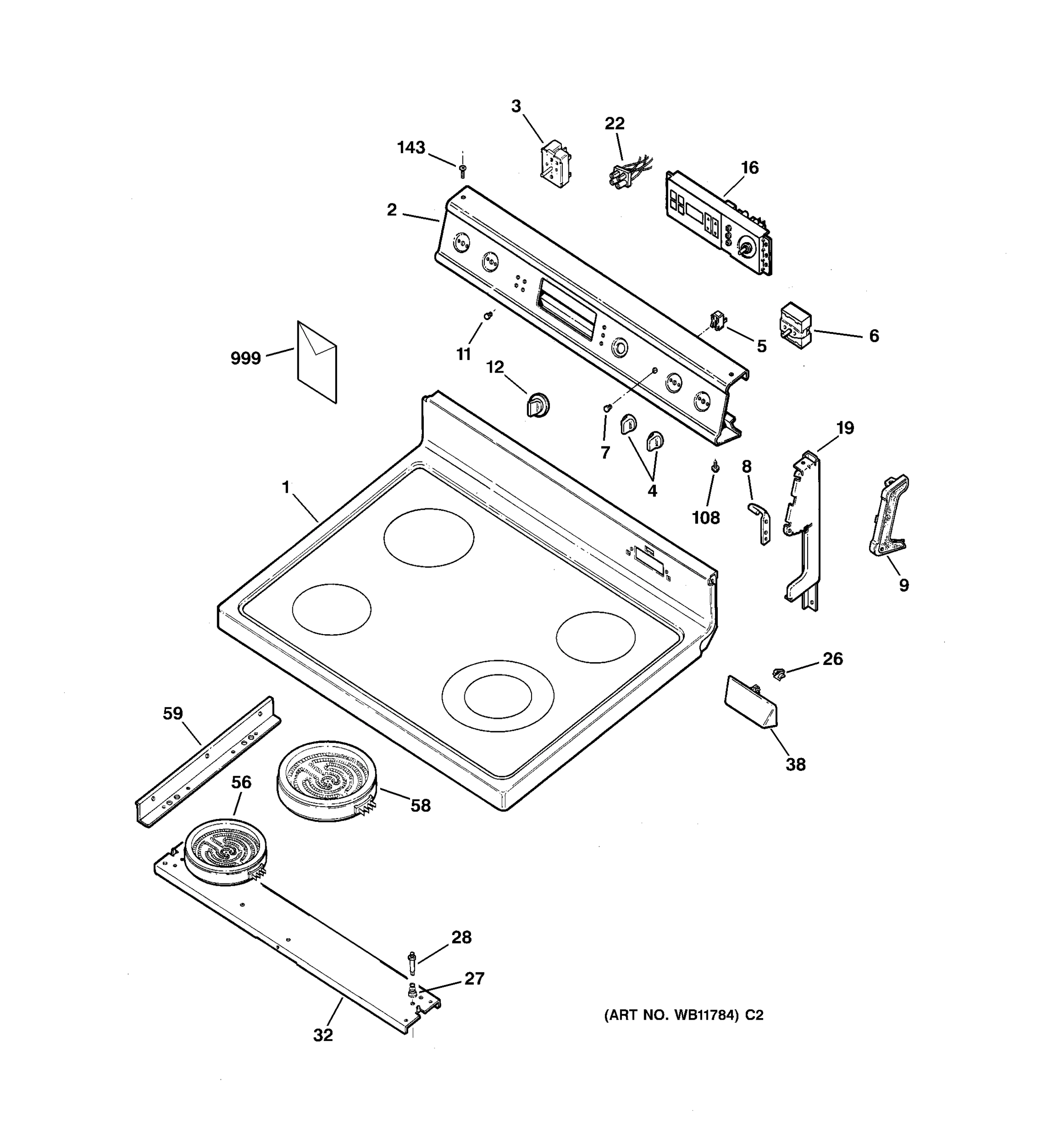 CONTROL PANEL & COOKTOP