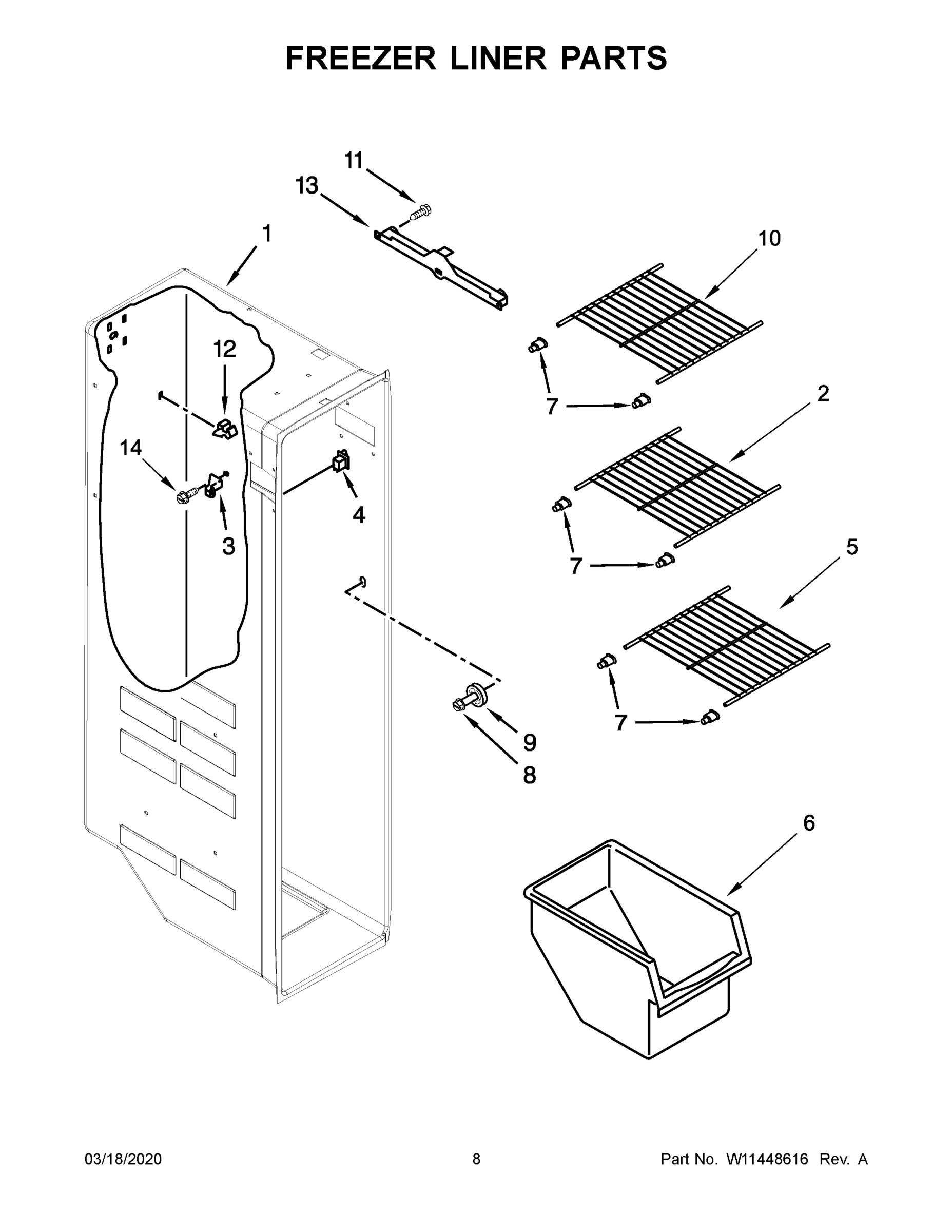 05 - FREEZER LINER PARTS