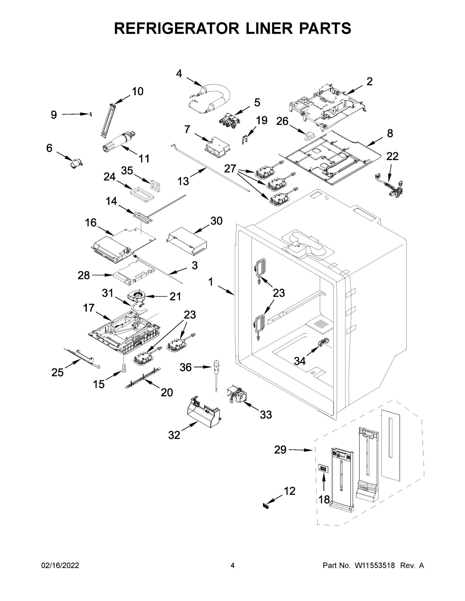 03 - REFRIGERATOR LINER PARTS