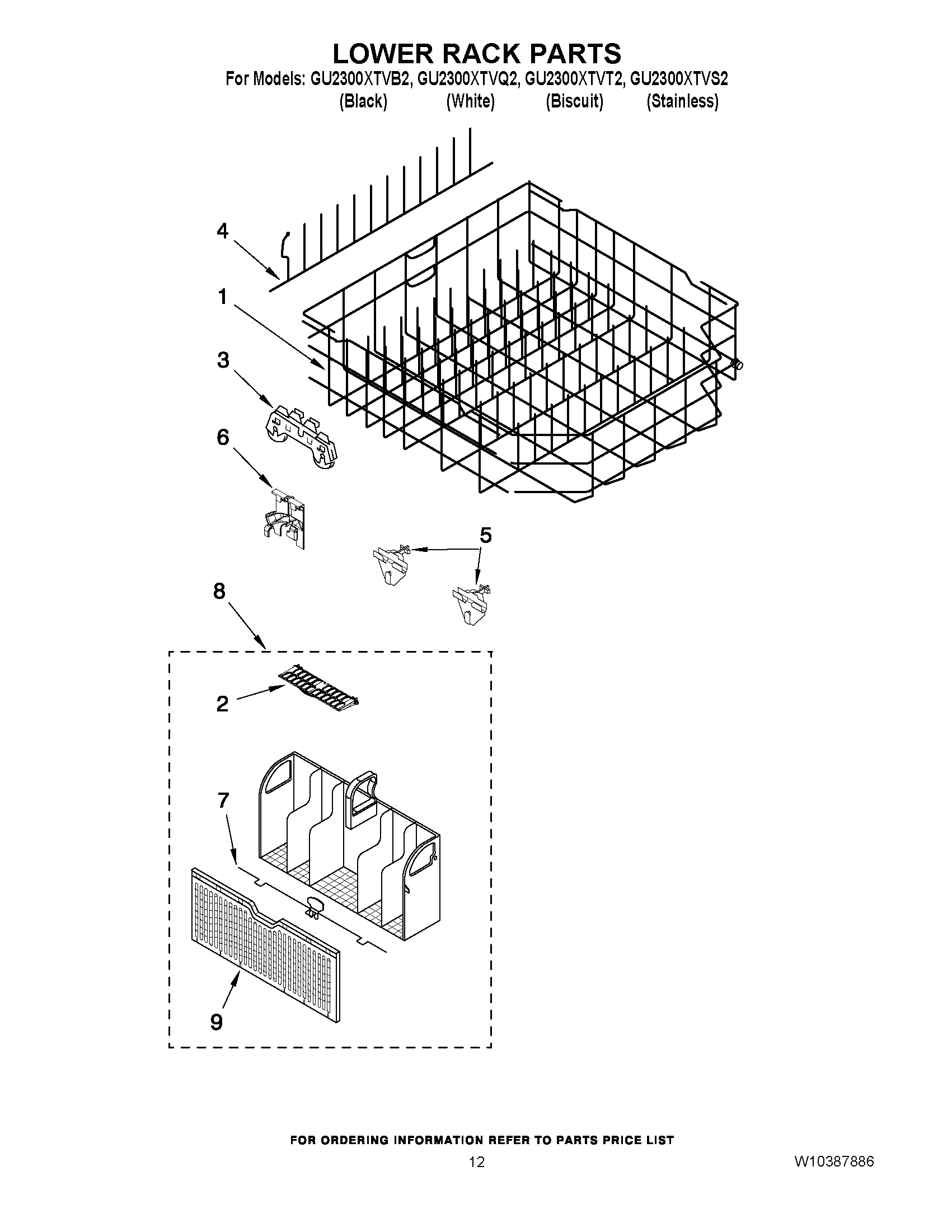 10 - LOWER RACK PARTS