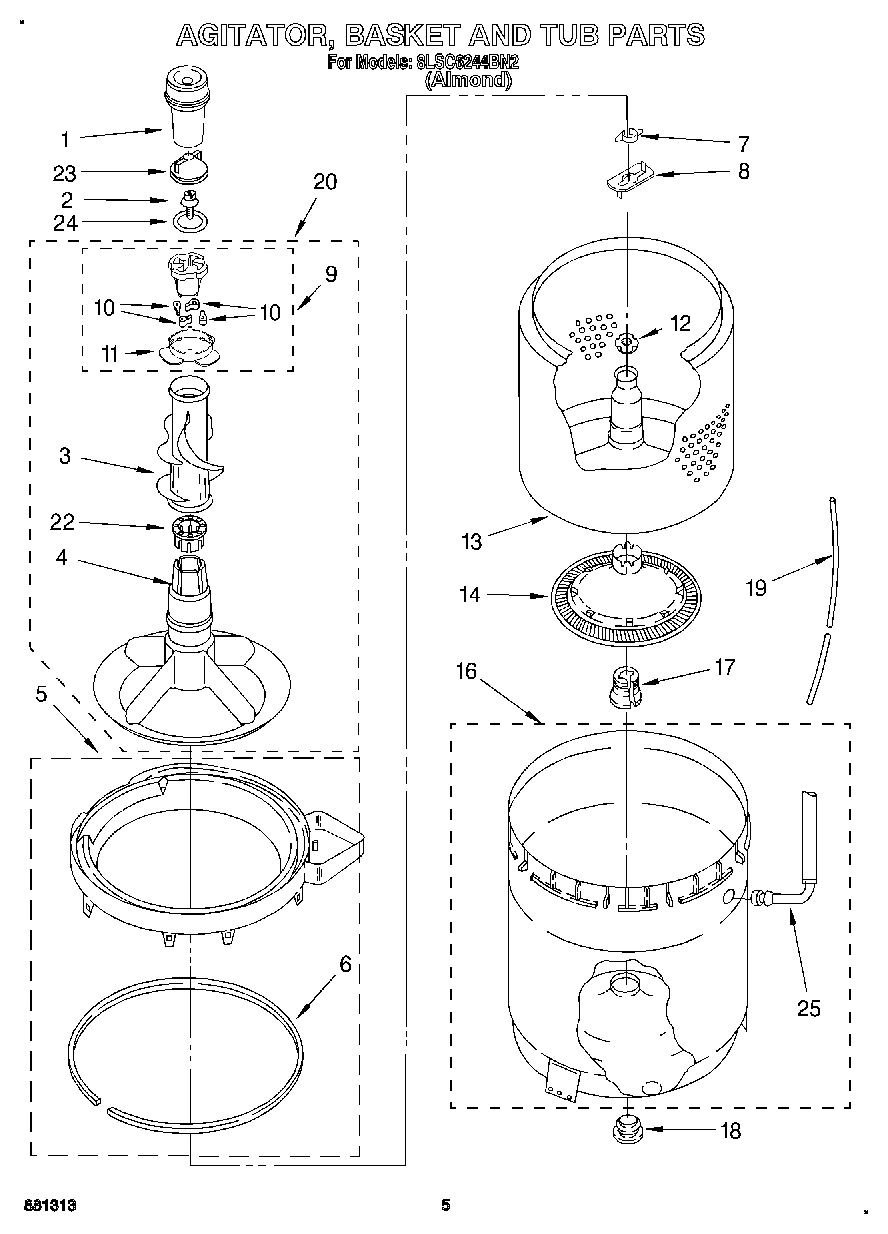 03 - AGITATOR, BASKET AND TUB