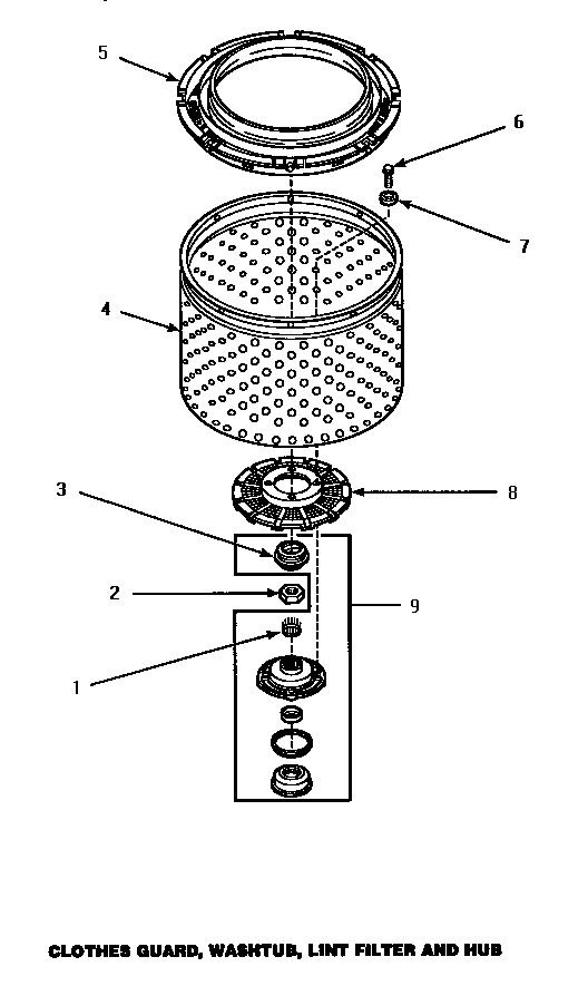 05 - CLOTHES GUARD/WASHTUB/LINT FILTER & HUB